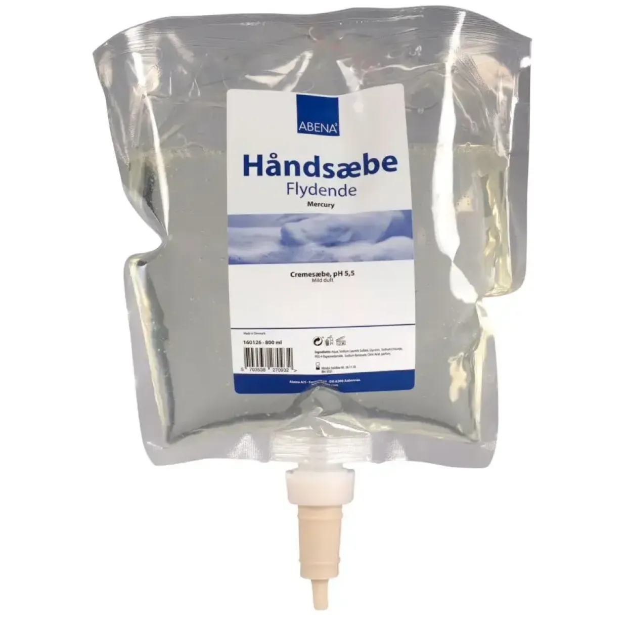 Håndsæbe Mercury - uden farve og parfume - 800 ml - 6 stk