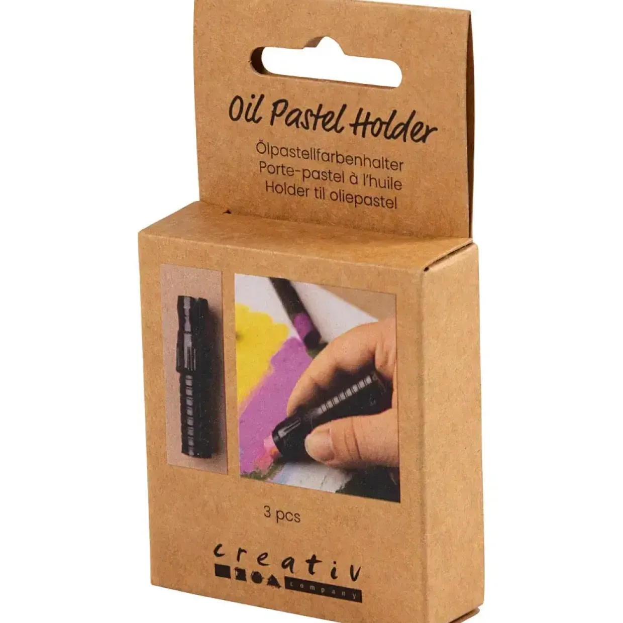 Holder til oliepastel | L: 6,2 cm, diam. 1 cm, sort | 3 stk./ 1 stk.