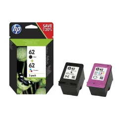 HP 62, Blækpatroner, Sort & Farve, Sampak