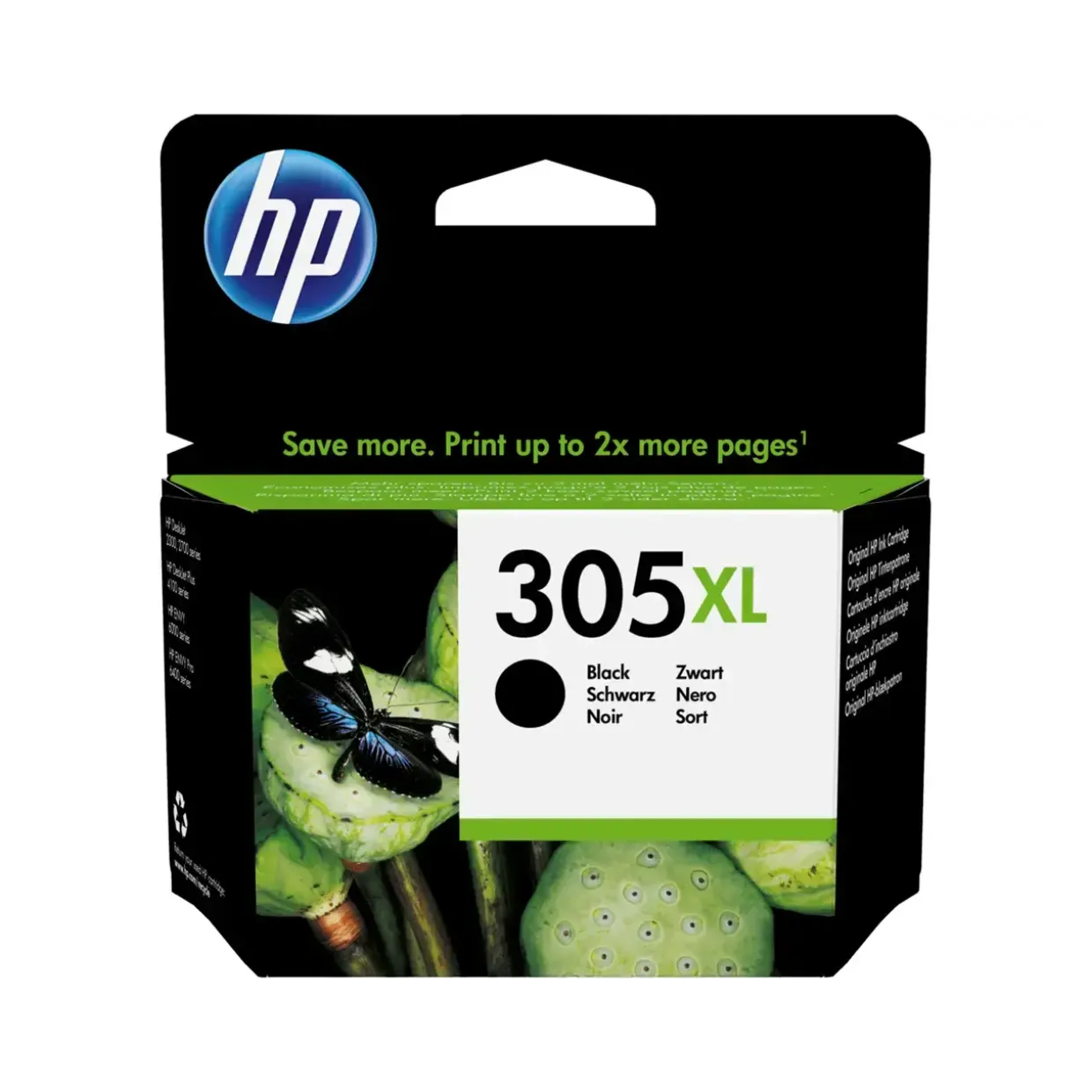 HP 305XL High Yield, Blækpatron, Sort, 240 sider