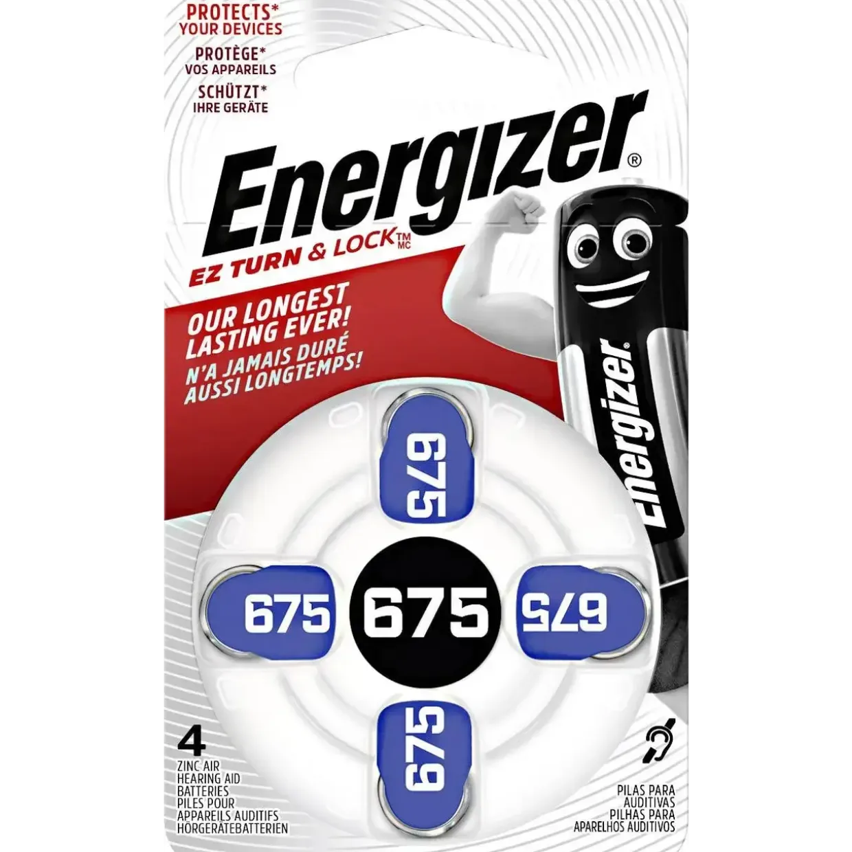 Høreapparat batteri Energizer Hearing Aid Zinc Air 675 Battery (4 pack) - Køb minimum 6 stk.