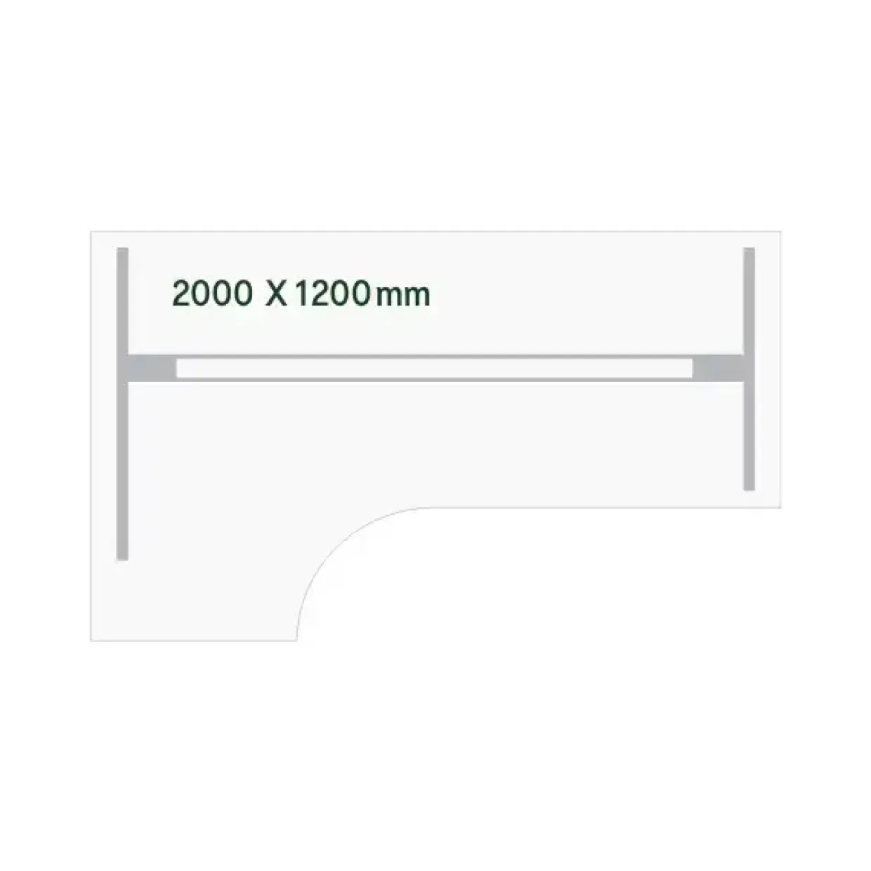 Hæve-sænkebord DNA, Antracit 2000x1200 mm Venstre 2-ben/Sort