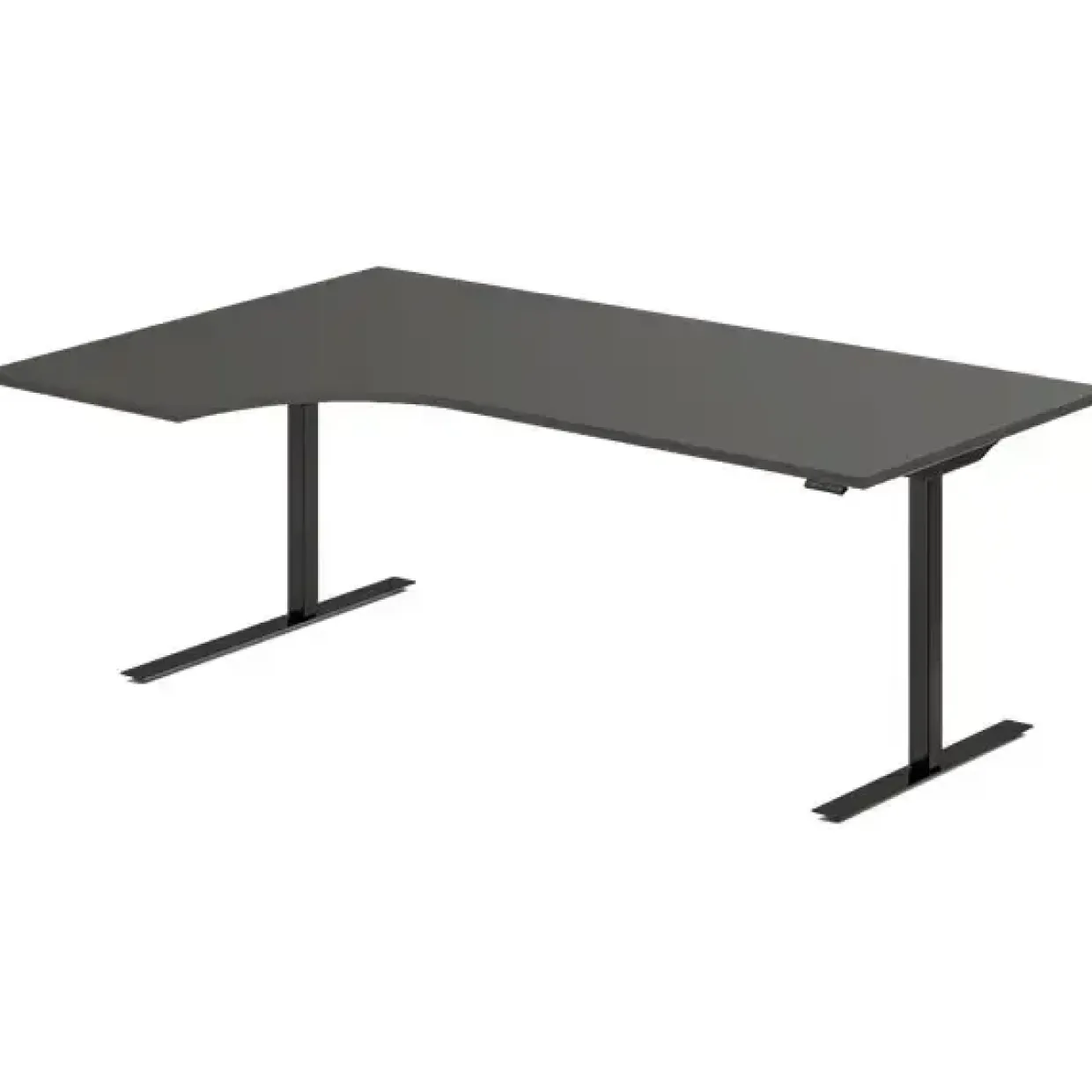 Hæve-sænkebord DNA, Antracit 2000x1200 mm Venstre 2-ben/Sort