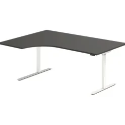 Hæve-sænkebord DNA, Antracit 1800x1200 mm Venstre 2-ben/Hvid