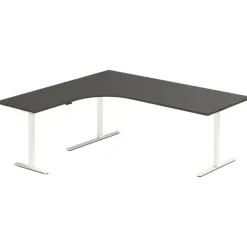 Hæve-sænkebord DNA, Antracit 2000x1800 mm Venstre 3-ben/Hvid