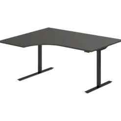 Hæve-sænkebord DNA, Antracit 1600x1200 mm Venstre 2-ben/Sort
