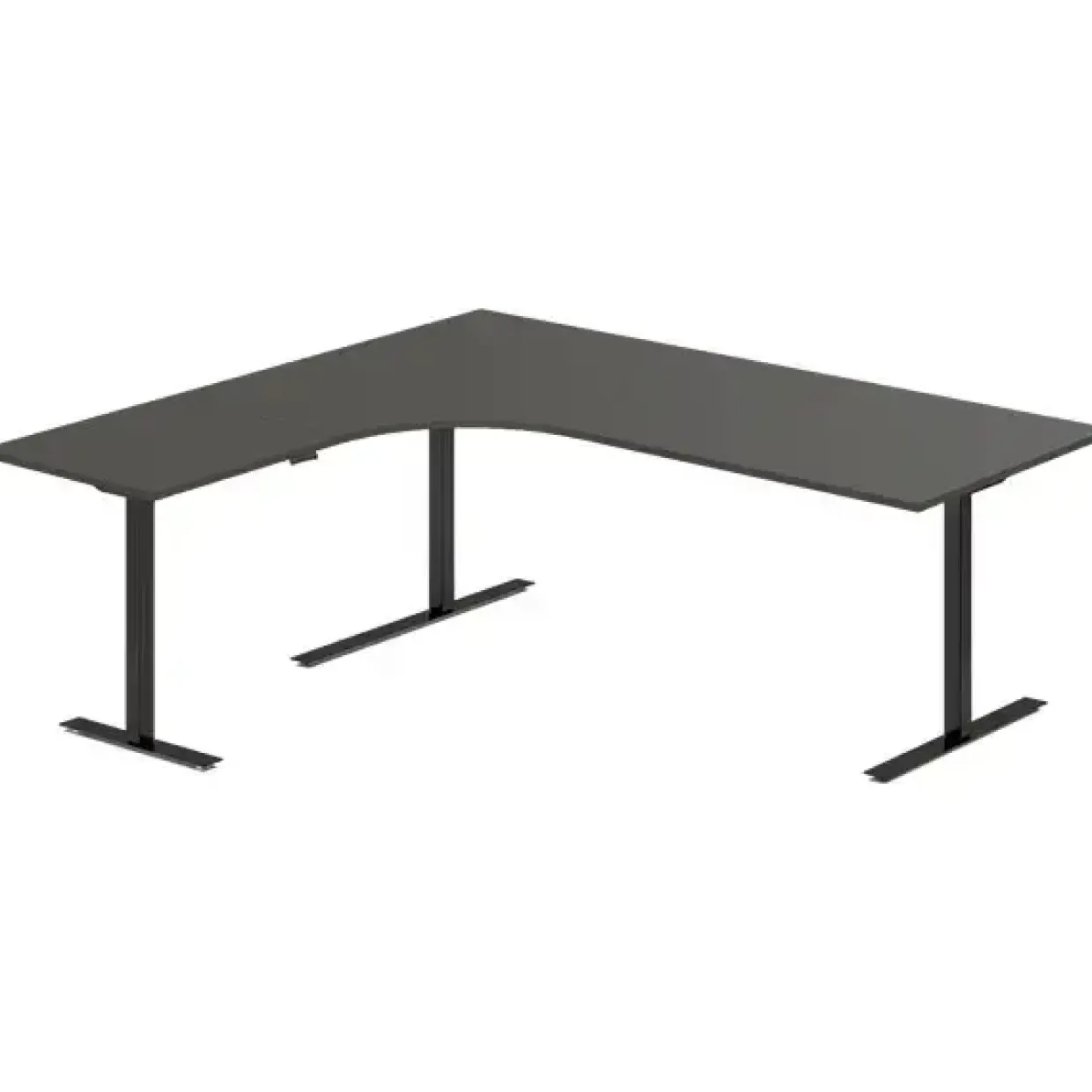 Hæve-sænkebord DNA, Antracit 2000x1800 mm Venstre 3-ben/Sort