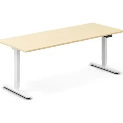 Hæve-sænkebord DNA, Birk 2000x800 mm 2-ben/Hvid