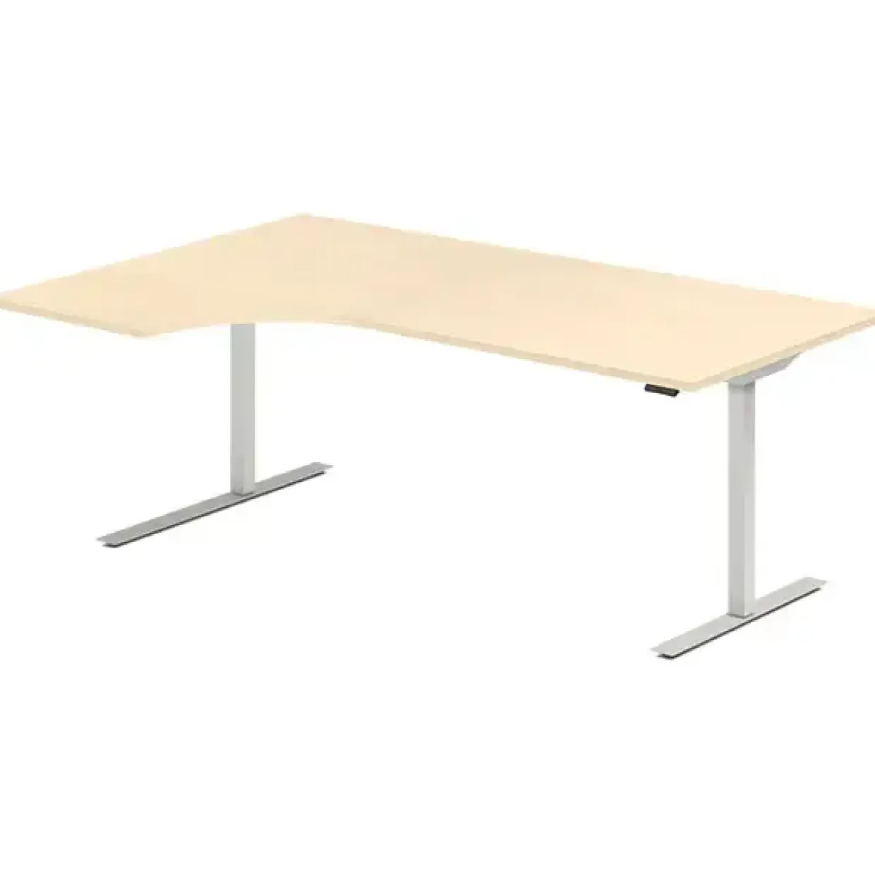 Hæve-sænkebord DNA, Birk 2000x1200 mm Venstre 2-ben/Alugrå