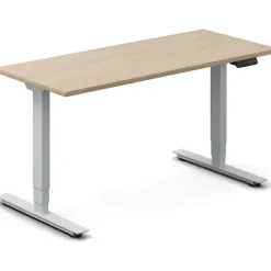 Hæve-sænkebord DNA, Eg 1400x600mm 2-ben/Alugrå