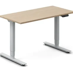 Hæve-sænkebord DNA, Eg 1200x600mm 2-ben/Alugrå