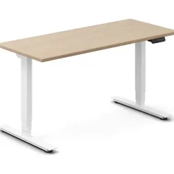 Hæve-sænkebord DNA, Eg 1400x600mm 2-ben/Hvid