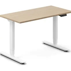 Hæve-sænkebord DNA, Eg 1200x600mm 2-ben/Hvid