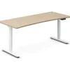 Hæve-sænkebord DNA, Eg 1800x800mm Bue 2-ben/Hvid