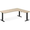 Hæve-sænkebord DNA, Eg 2000x1800mm Højre 3-ben/Sort
