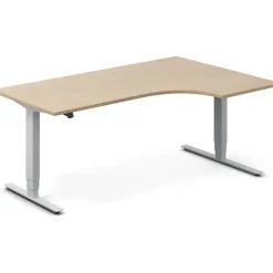 Hæve-sænkebord DNA, Eg 1800x1200mm Højre 2-ben/Alugrå
