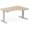 Hæve-sænkebord DNA, Eg 1600x1200mm Højre 2-ben/Alugrå