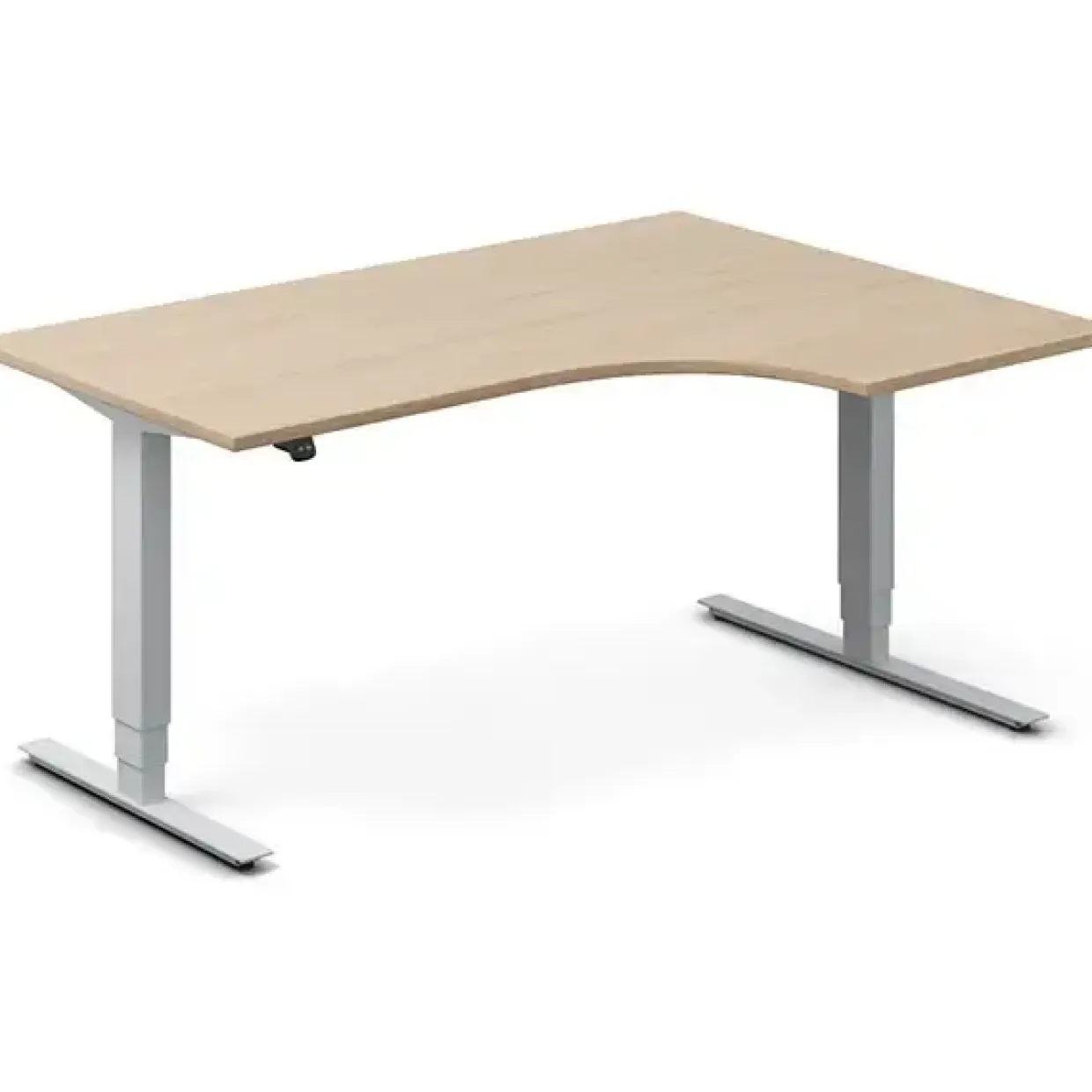Hæve-sænkebord DNA, Eg 1600x1200mm Højre 2-ben/Alugrå