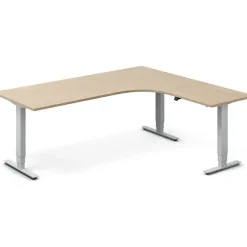 Hæve-sænkebord DNA, Eg 2000x1800mm Højre 3-ben/Alugrå