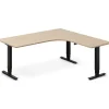 Hæve-sænkebord DNA, Eg 1800x1800mm Højre 3-ben/Sort