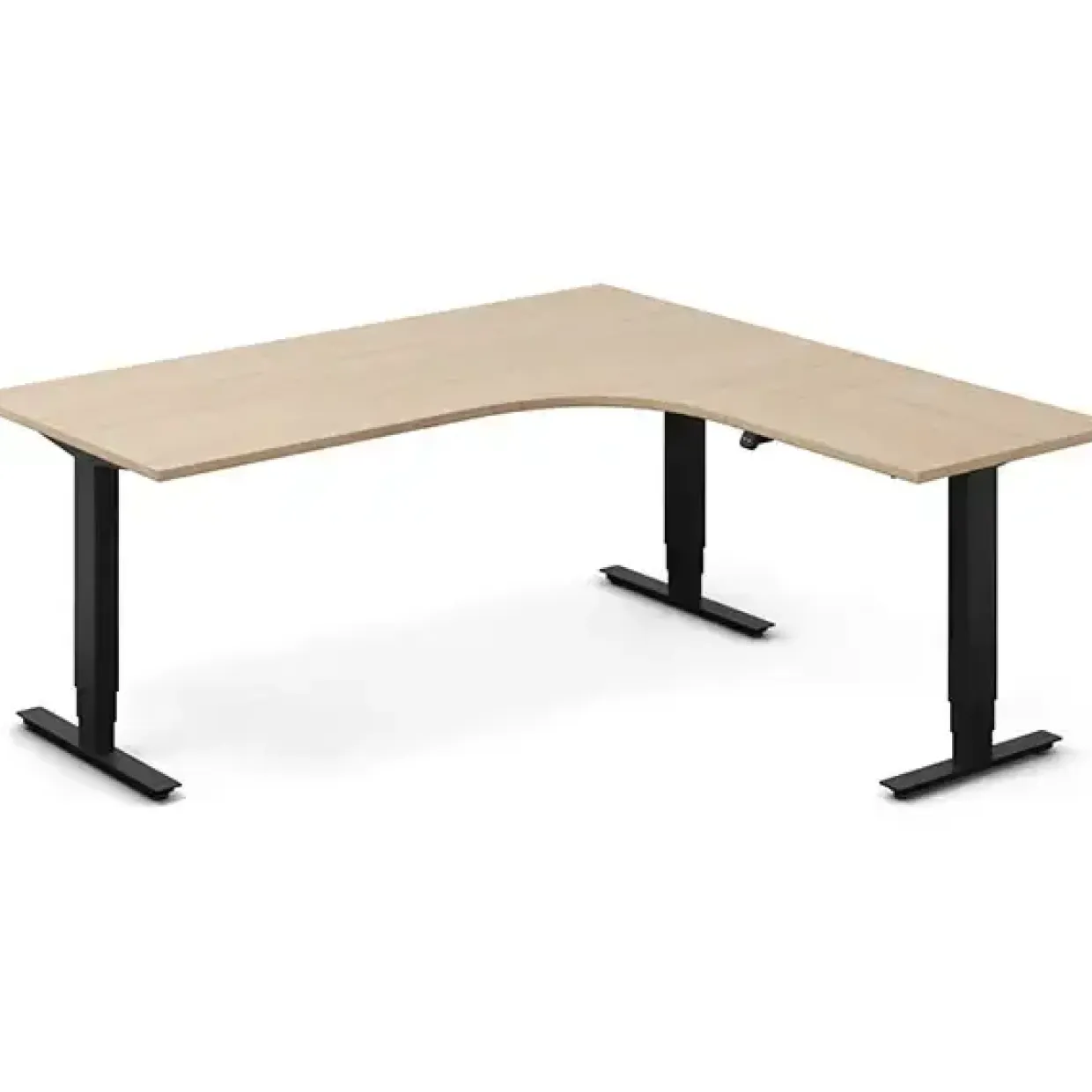 Hæve-sænkebord DNA, Eg 1800x1800mm Højre 3-ben/Sort