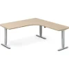 Hæve-sænkebord DNA, Eg 1800x2000mm Højre 3-ben/Alugrå