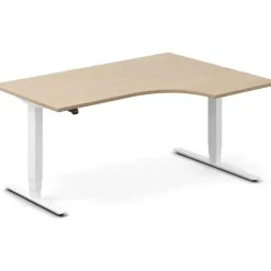 Hæve-sænkebord DNA, Eg 2000x2200mm Højre 3-ben/Alugrå