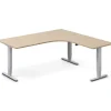 Hæve-sænkebord DNA, Eg 1800x1800mm Højre 3-ben/Alugrå