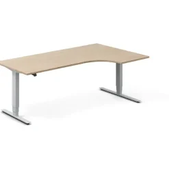 Hæve-sænkebord DNA, Eg 2000x1200mm Højre 2-ben/Alugrå