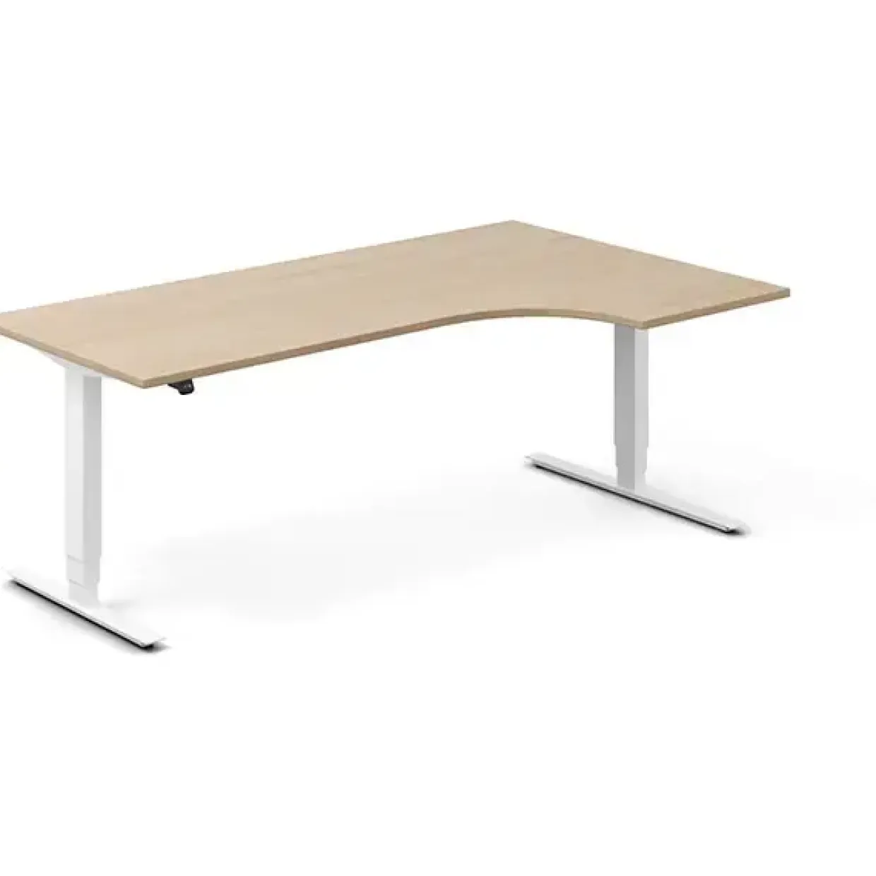 Hæve-sænkebord DNA, Eg 2000x1200mm Højre 2-ben/Hvid