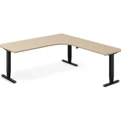 Hæve-sænkebord DNA, Eg 2000x2200mm Højre 3-ben/Sort