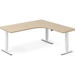 Hæve-sænkebord DNA, Eg 1800x1800mm Højre 3-ben/Hvid