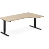 Hæve-sænkebord DNA, Eg 1800x2000mm Højre 3-ben/Sort