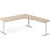 Hæve-sænkebord DNA, Eg 2000x2200mm Højre 3-ben/Hvid