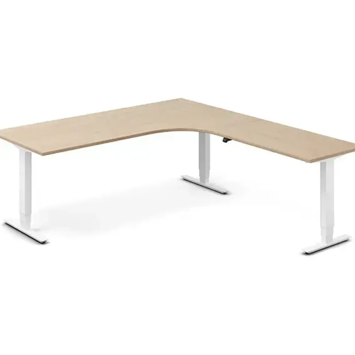 Hæve-sænkebord DNA, Eg 2000x2200mm Højre 3-ben/Hvid