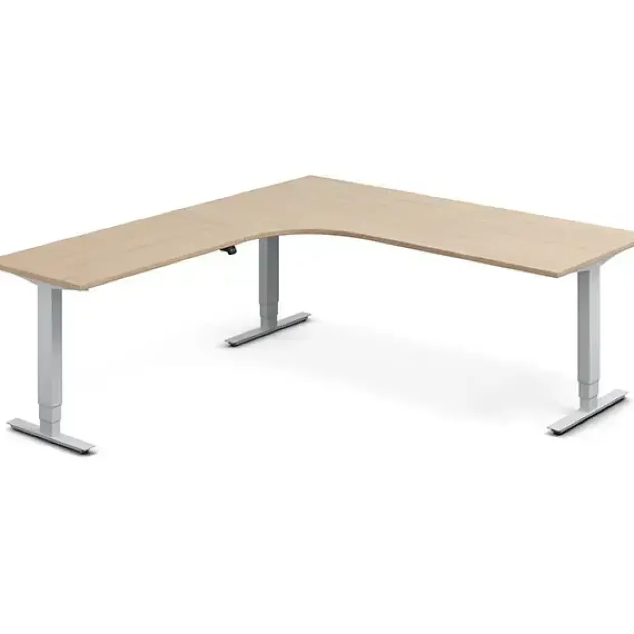 Hæve-sænkebord DNA, Eg 2000x2200mm Venstre 3-ben/Alugrå