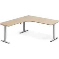 Hæve-sænkebord DNA, Eg 1800x2000mm Venstre 3-ben/Alugrå