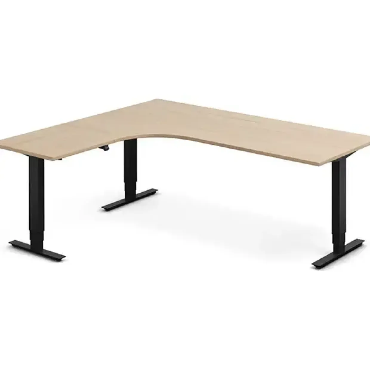 Hæve-sænkebord DNA, Eg 2000x1800mm Venstre 3-ben/Sort