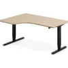 Hæve-sænkebord DNA, Eg 1600x1200mm Venstre 2-ben/Sort