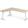 Hæve-sænkebord DNA, Eg 2000x1800mm Venstre 3-ben/Hvid
