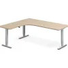 Hæve-sænkebord DNA, Eg 2000x1800mm Venstre 3-ben/Alugrå