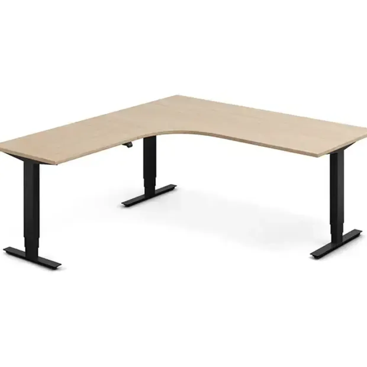 Hæve-sænkebord DNA, Eg 1800x2000mm Venstre 3-ben/Sort