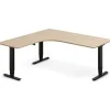 Hæve-sænkebord DNA, Eg 1800x1800mm Venstre 3-ben/Sort
