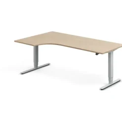 Hæve-sænkebord DNA, Eg 2000x1200mm Venstre 2-ben/Alugrå