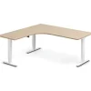 Hæve-sænkebord DNA, Eg 1800x1800mm Venstre 3-ben/Hvid