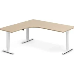 Hæve-sænkebord DNA, Eg 1800x1800mm Venstre 3-ben/Hvid