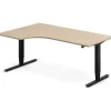 Hæve-sænkebord DNA, Eg 1800x1200mm Venstre 2-ben/Sort