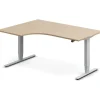 Hæve-sænkebord DNA, Eg 1600x1200mm Venstre 2-ben/Alugrå