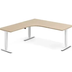 Hæve-sænkebord DNA, Eg 1800x2000mm Venstre 3-ben/Hvid
