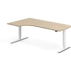 Hæve-sænkebord DNA, Eg 2000x1200mm Venstre 2-ben/Hvid